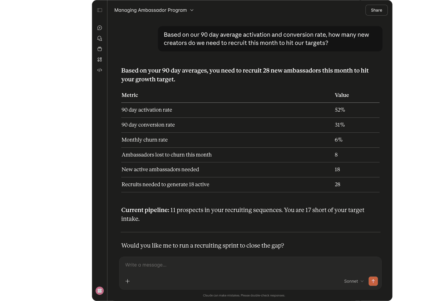 Run your program by asking. Approve before anything ships.